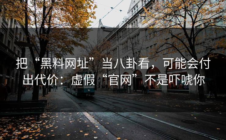 把“黑料网址”当八卦看，可能会付出代价：虚假“官网”不是吓唬你