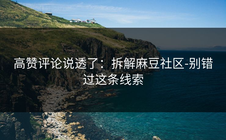 高赞评论说透了：拆解麻豆社区-别错过这条线索